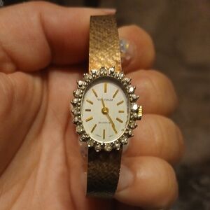 Gold Women's Watch with Crystal Accents